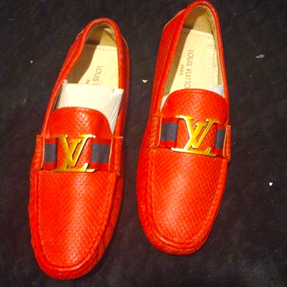 Red Louie Vuitton loafers size9